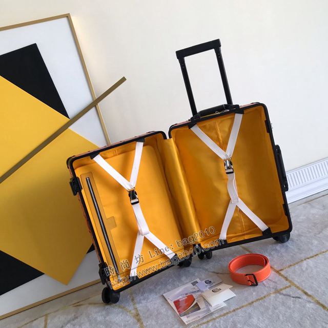 Goyard行李箱 90048 戈雅拉杆箱 標誌性的印花圖案配鋁框 復古形拉箱 20寸登機箱xzx1208